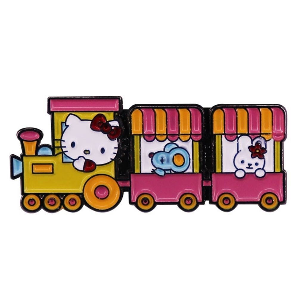 Hello Kitty on a Train Japanese Cute Enamel Pins - 02-2